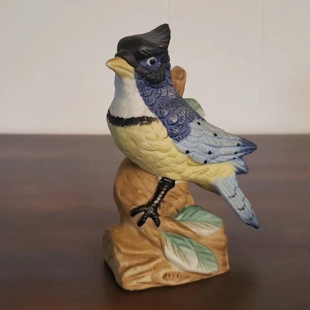Vintage Hand Painted Bluejay Fine Porcelain Figurine